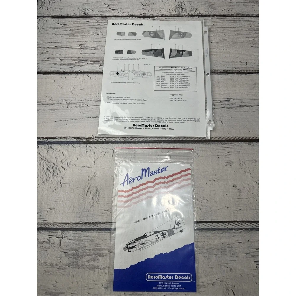 AeroMaster Products Decals 1/48 ( Lot of 6) -Butcher Birds Parts 1,II,3,4,4,XI